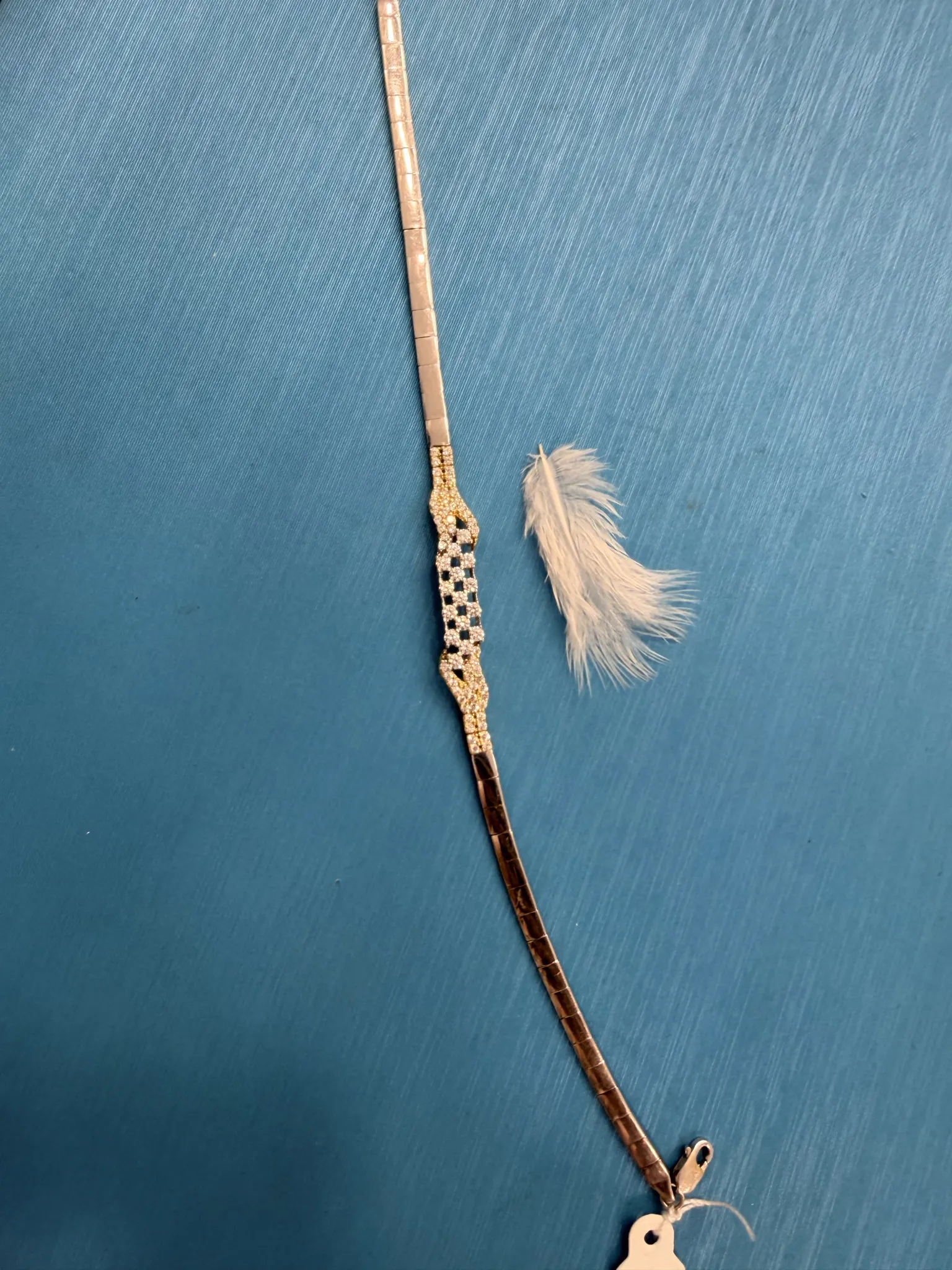 Taşlı Beyaz Altın Bileklik